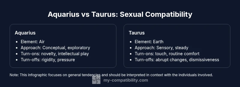 Infographic comparing Aquarius and Taurus sexual compatibility