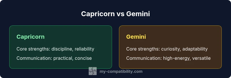 Illustration contrasting Capricorn and Gemini traits