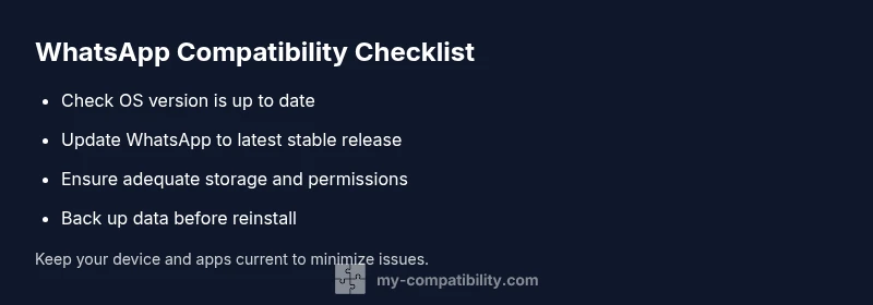 Infographic checklist for WhatsApp compatibility on devices