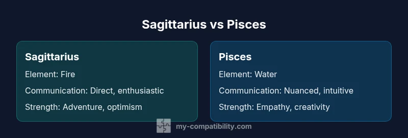 Infographic comparing Sagittarius and Pisces compatibility