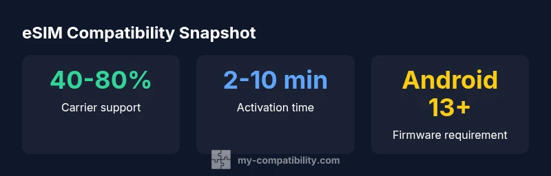 Infographic showing eSIM compatibility factors for Moto G Play 2024